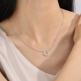 Xiaojing 925 Silver Horseshoe Cz Necklace Pendant for Women