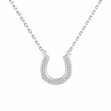 Xiaojing 925 Silver Horseshoe Cz Necklace Pendant for Women
