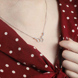 925 Silver Serotonin Molecule Pendant Necklace with Zircon