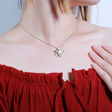 Xiaojing 925 Silver Flying Pig Necklace Heart Women Jewelry
