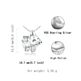 Xiaojing 925 Silver Flying Pig Necklace Heart Women Jewelry