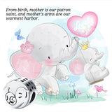 925 Sterling Silver Elephant Mom & Baby Bead Charm for Bracelets - Mother's Gift
