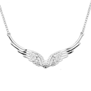 Xiaojing 925 Silver Angel Wing Necklace for Women Wedding