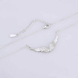 Xiaojing 925 Silver Angel Wing Necklace for Women Wedding