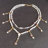 Antique Hanfu Fresh Pearl Necklace Hair Tassel Costume Chinese Style Decorative