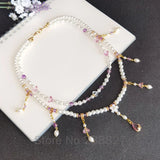 Antique Hanfu Fresh Pearl Necklace Hair Tassel Costume Chinese Style Decorative