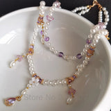Antique Hanfu Fresh Pearl Necklace Hair Tassel Costume Chinese Style Decorative