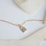 Xinbada 14k Gold Plated Lock Zircon Star Moon Necklaces