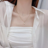 Xinbada 14k Gold Plated Lock Zircon Star Moon Necklaces