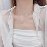 Xinbada 14k Gold Plated Lock Zircon Star Moon Necklaces