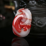 Xinjiang Chicken Blood Jade Ruyi Pendant Lucky Transfer Sweater Chain Pendant