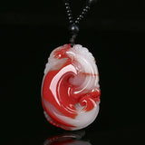 Xinjiang Chicken Blood Jade Ruyi Pendant Lucky Transfer Sweater Chain Pendant