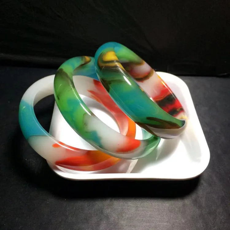 Xinjiang Colorful Jade Bracelet Silk Jade Ladies Joker Bracelet