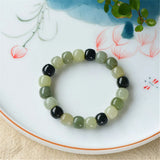 Xinjiang Hetian Jade Bracelet Old Type Bead Sugar Jade Single Ring Barrel Bead
