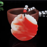 Xinjiang Gobi Chicken Blood Jade Ingot Pixiu Pendant
