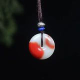 Xinjiang Gobi Chicken Blood Jade Safety Buckle Pendant