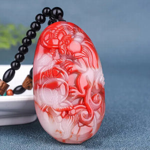 Xinjiang Gobi Chicken Blood Stone Fortune Seeking Pendant