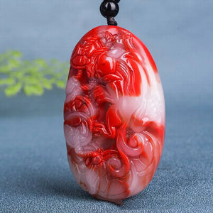 Xinjiang Gobi Chicken Blood Stone Fortune Seeking Pendant