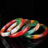 Xinjiang Gobi Colorful Jade Bracelet Female Joker Round Bracelet