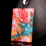 Xinjiang Gobi Colorful Jade Dragon Head Pendant for Men and Women