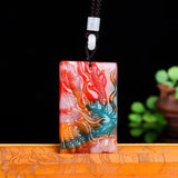 Xinjiang Gobi Colorful Jade Dragon Head Pendant for Men and Women