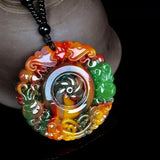 Xinjiang Gobi Jade Five Blessings Pendant Necklace for Men and Women