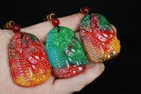Xinjiang Gobi Colorful Jade God of Wealth Pendant