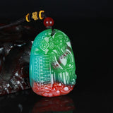 Xinjiang Gobi Colorful Jade God of Wealth Pendant