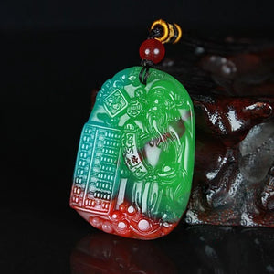 Xinjiang Gobi Jade God of Wealth Pendant, Lucky Pretty Pendant