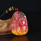 Xinjiang Gobi Jade God of Wealth Pendant, Lucky Pretty Pendant