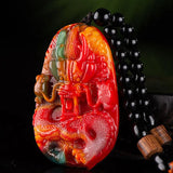 Xinjiang Gobi Jade Dragon Protector Handle Pendant