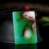 Xinjiang Gobi Silk Jade Peace Card Pendant