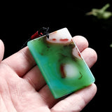 Xinjiang Gobi Silk Jade Peace Card Pendant