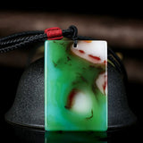 Xinjiang Gobi Silk Jade Peace Card Pendant