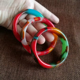 Xinjiang Gobi Golden Jade Colorful Jade Bracelet Ladies