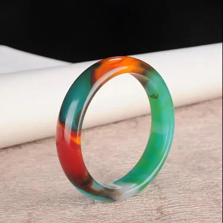 Xinjiang Gobi Golden Jade Colorful Jade Bracelet Women's Bracelet