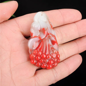 Gobi Hotan Jade Orchid Pendant Men's and Women's Sweater Chain Pendant