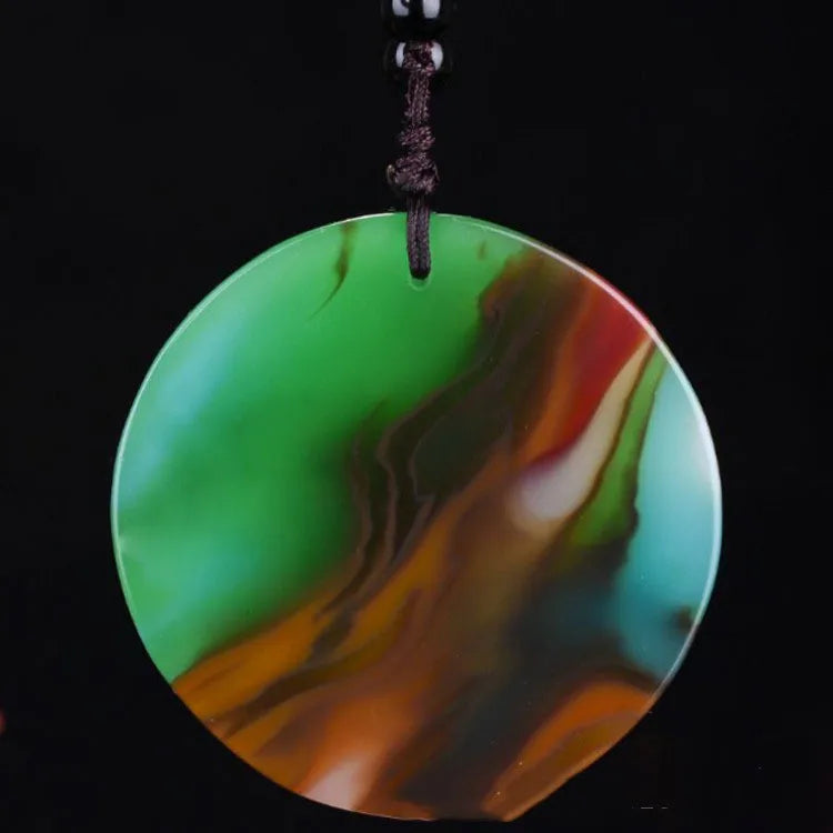 Xinjiang Gobi Golden Silk Jade Lucky Dragon Pendant