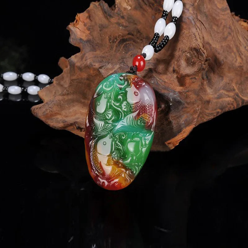 Xinjiang Gobi Golden Jade Colorful Jade Flower Sanyu Ruyi Pendant