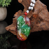 Xinjiang Gobi Golden Jade Colorful Jade Flower Sanyu Ruyi Pendant