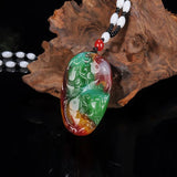 Xinjiang Gobi Golden Jade Colorful Jade Flower Sanyu Ruyi Pendant