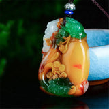 Xinjiang Gobi 7-color Flower Vase Pendant Necklace