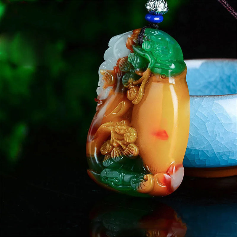 Xinjiang Gobi 7-color Flower Vase Pendant Necklace