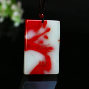 Hetian Chicken Blood Jade Pendant Necklace