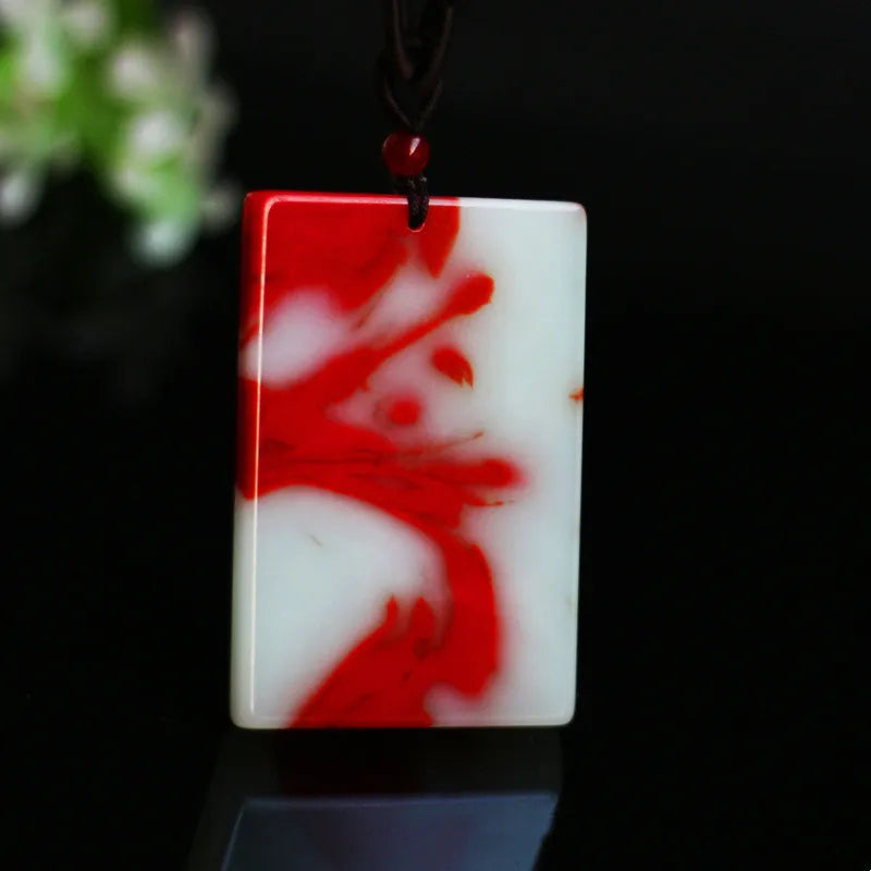 Hetian Chicken Blood Jade Pendant Necklace