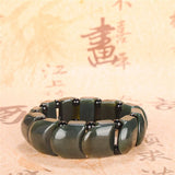 Hetian Cyan Jade Dragon Scale Bracelet High Jewelry