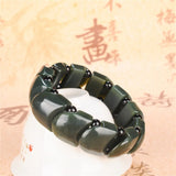 Hetian Cyan Jade Dragon Scale Bracelet High Jewelry