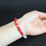 Hetian Jade Chicken Blood Jade Bracelet Ladies Thin Bracelet