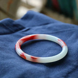 Hetian Jade Chicken Blood Jade Bracelet Ladies Thin Bracelet