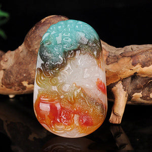 Hetian Jade Lucky Toad Pendant Necklace